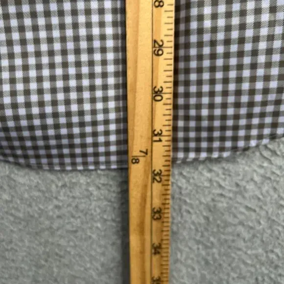 Nordstrom Mens Shop Non Iron Shirt Blue Check Button Up Long Sleeve Mens Large - Picture 9 of 11